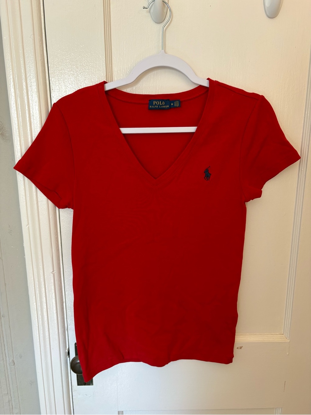 Ralph Lauren Red V-Neck Short Sleeve Tee